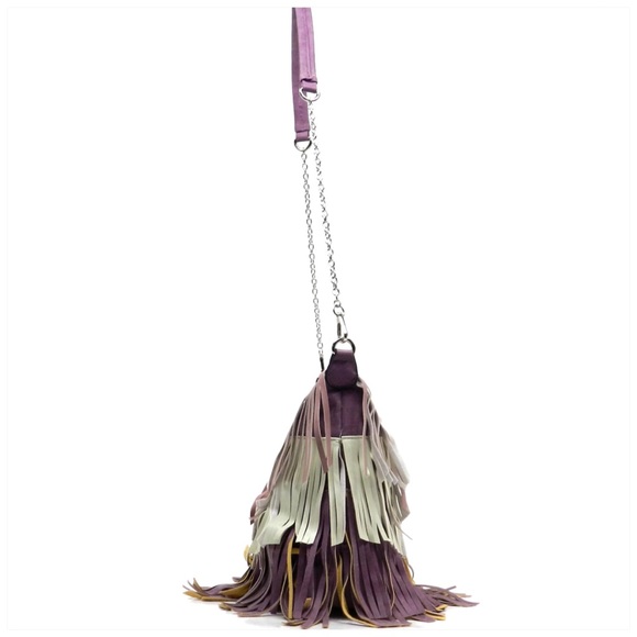 Last One Multi Fringe Shoulder Bag Purple - Picture 4 of 8